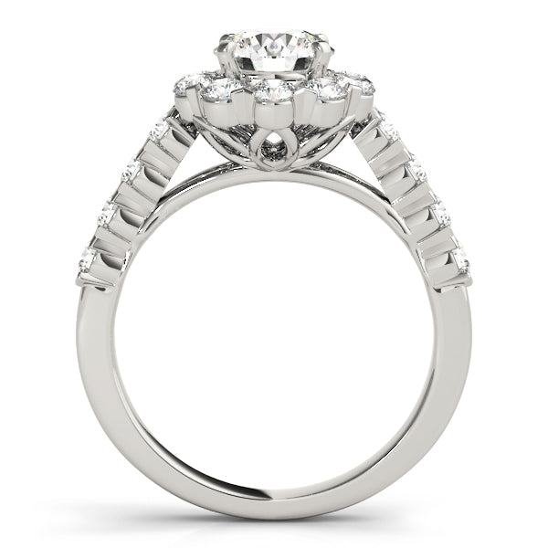 18K White Gold 2.17 ctw Round Diamond Halo Ring