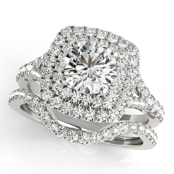 18K White Gold 1.5 ctw Round Diamond Halo Ring
