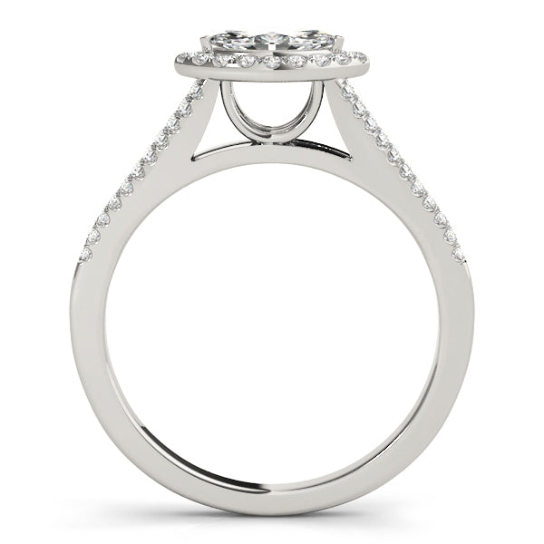 Platinum Marquise Diamond Halo Engagement Ring