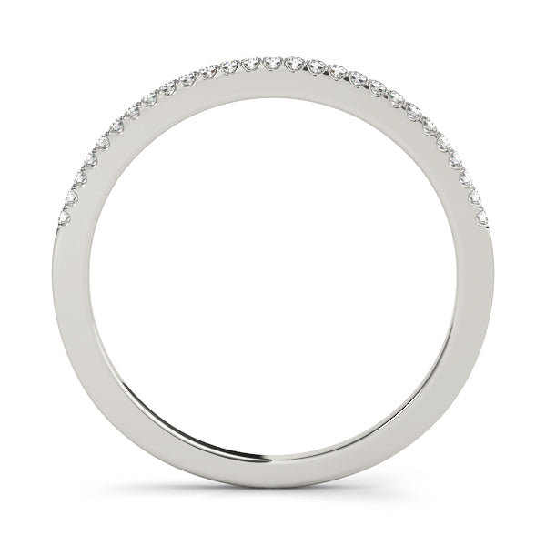 14K White Gold 0.108ctw Diamond Wedding Band