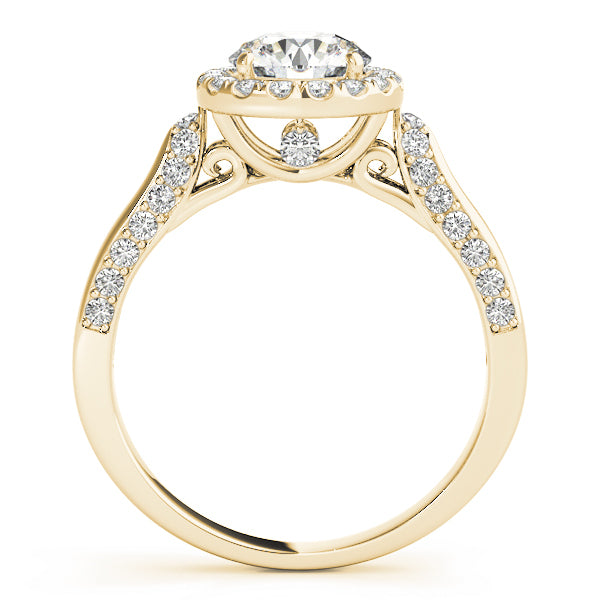 14K Yellow Gold 1 ct Diamond Halo Engagement Ring