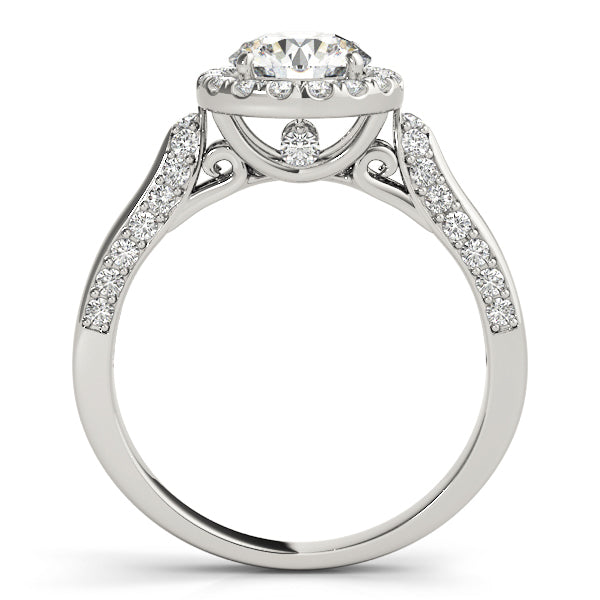 Platinum 1.38ctw Round Diamond Halo Ring