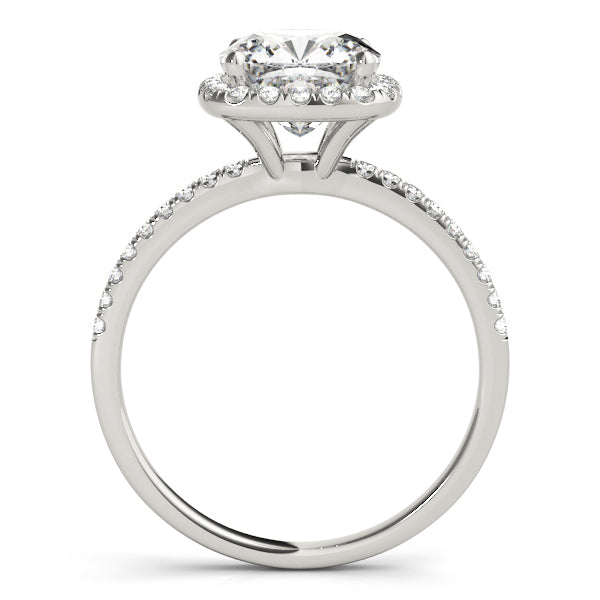 Platinum Cushion Diamond Halo Engagement Ring 3/4 CT