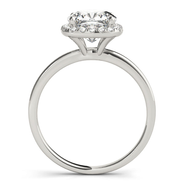 18K White Gold Cushion Diamond Halo Ring