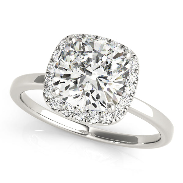 Platinum Cushion Diamond Halo Engagement Ring 5/8 ctw