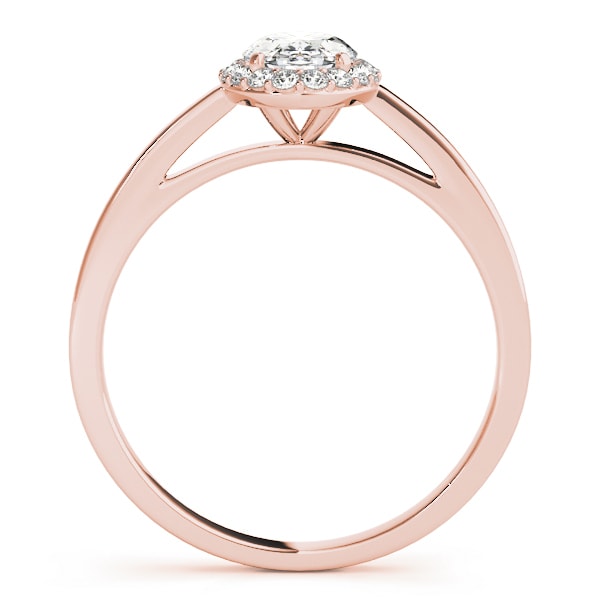 18K Rose Gold 1/5 ct tw Halo Diamond Engagement Ring