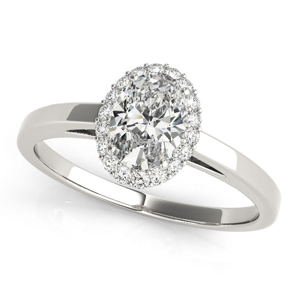 Platinum 1/5 ct tw Halo Diamond Engagement Ring