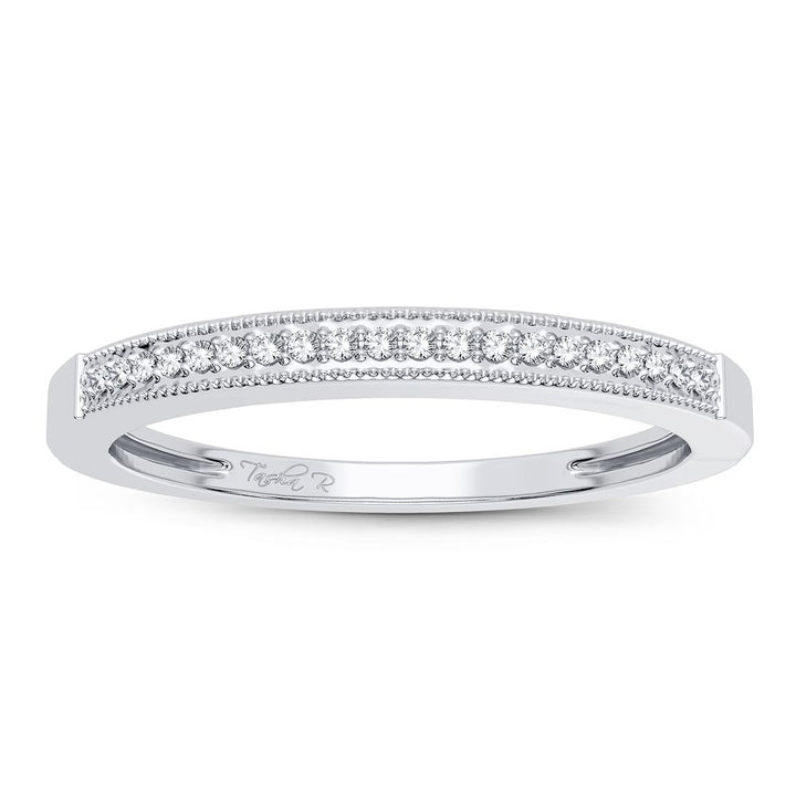 Chic 10k White Gold Lab Diamond Womens Fashion Band