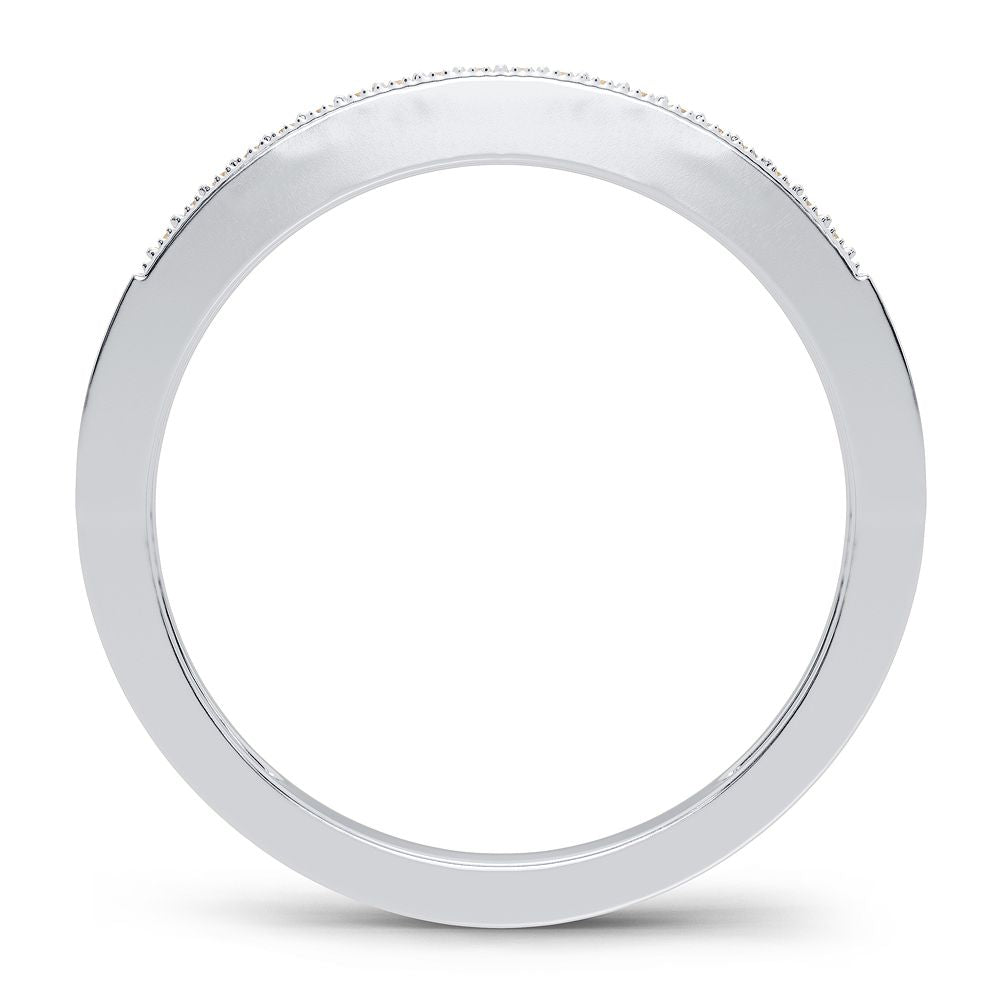 Chic 10k White Gold Lab Diamond Womens Fashion Band