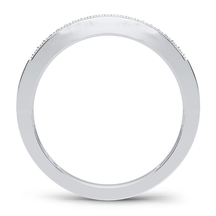 Chic 10k White Gold Lab Diamond Womens Fashion Band