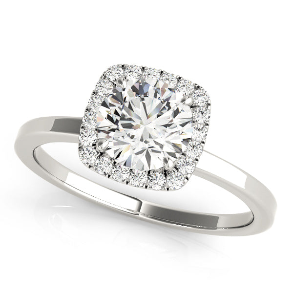 18K White Gold 1 CT Diamond Halo Engagement Ring