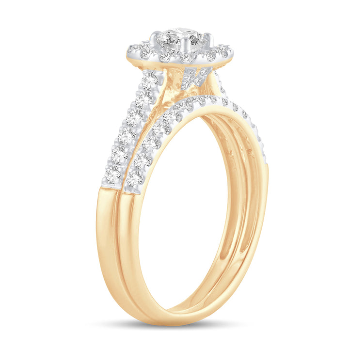 10k Yellow Gold 1CT Lab Diamond Bridal Ring for Her
