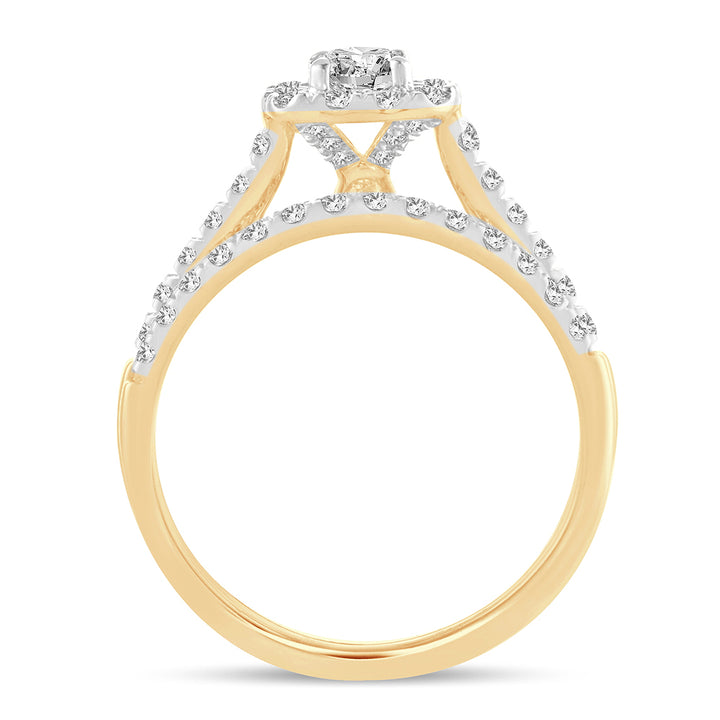 10k Yellow Gold 1CT Lab Diamond Bridal Ring for Her