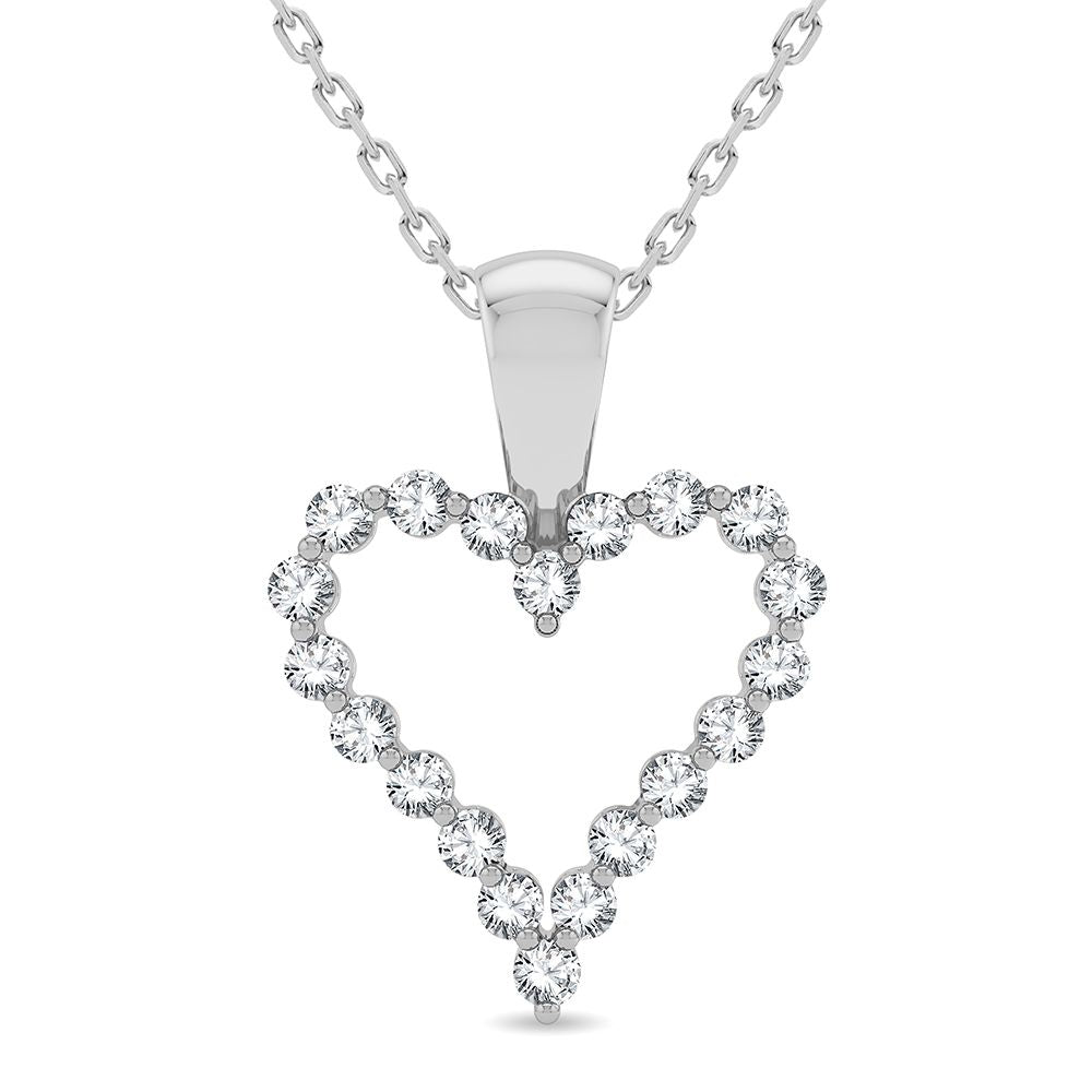 Chic 14k White Gold Lab Grown Diamond Womens Pendant