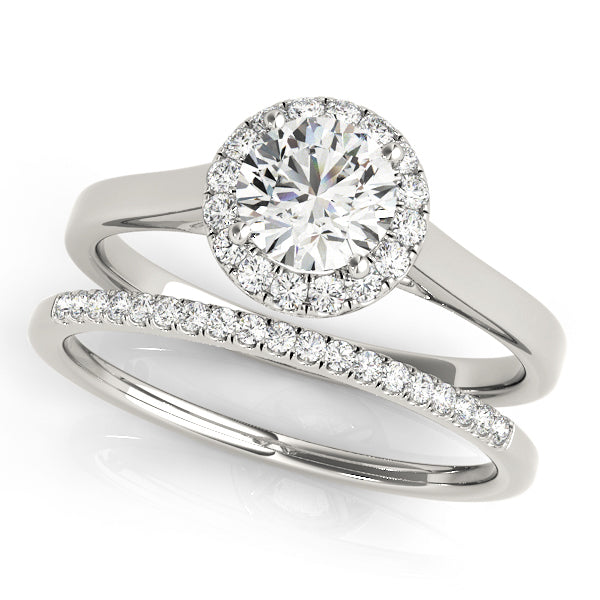 18K White Gold 1 ct Diamond Halo Engagement Ring