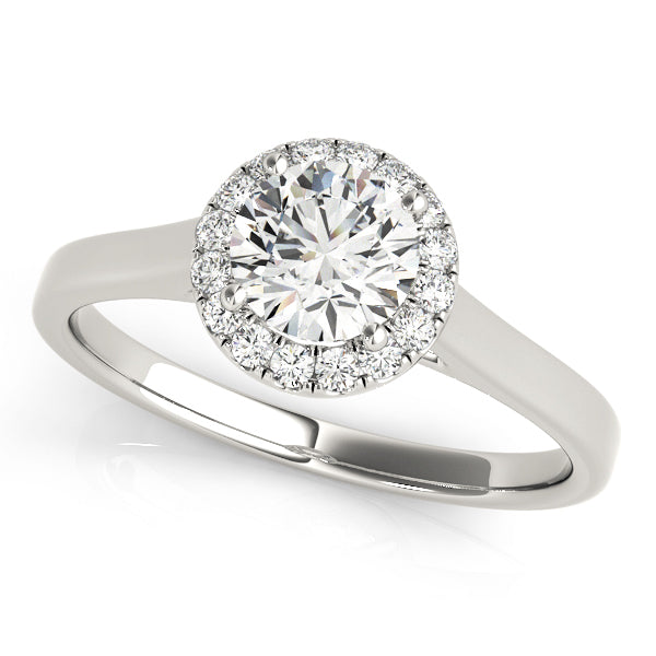 18K White Gold 1 ct Diamond Halo Engagement Ring