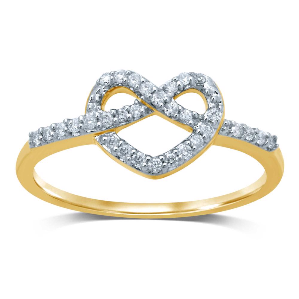 Chic 10k White Gold Lab Diamond Fashion Ring - 0.14CT Sparkle