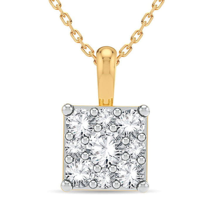 Chic 14K Yellow Gold Lab Diamond Womens Pendant Charm