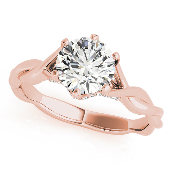 1 CT Rose Gold Round Diamond Engagement Ring