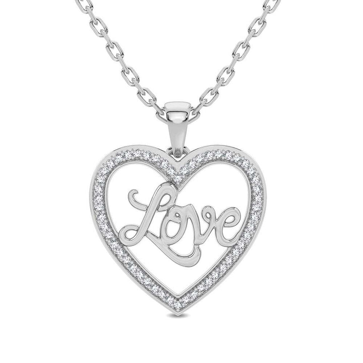 Chic 10k White Gold Lab Diamond Pendant for Women
