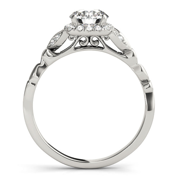 Platinum 1 CT Round Diamond Halo Engagement Ring