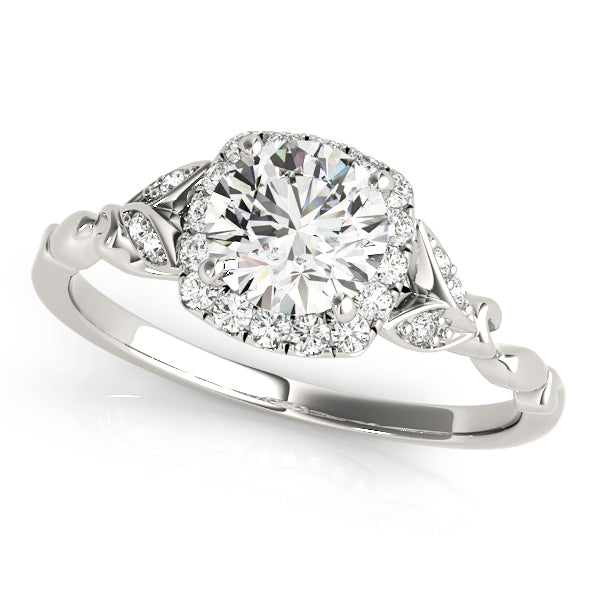 14K White Gold 1 CT Diamond Halo Engagement Ring