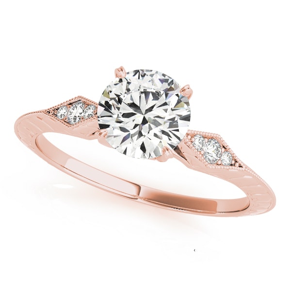 14K Rose Gold 5/8 ct tw Vintage Diamond Engagement Ring