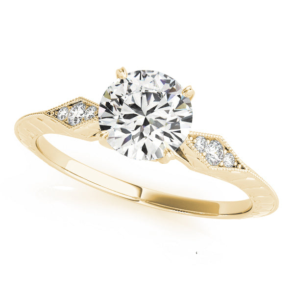 18K Yellow Gold Vintage Diamond Engagement Ring 0.5 ct