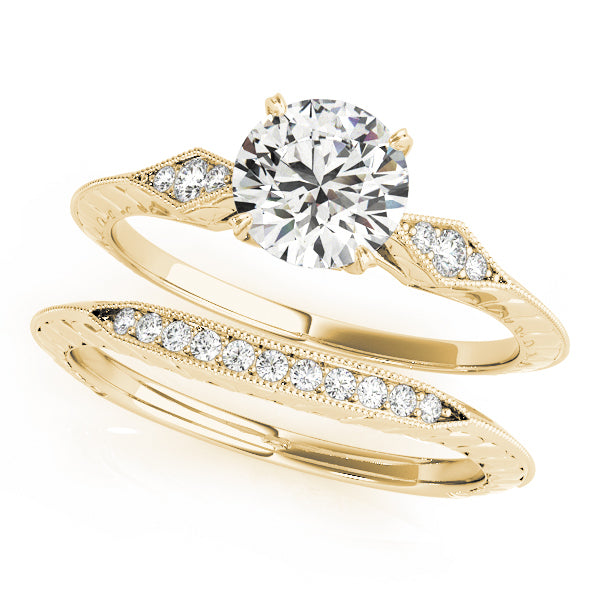 18K Yellow Gold Vintage Diamond Engagement Ring 0.5 ct