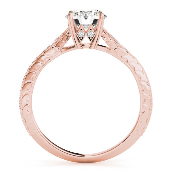 18K Rose Gold 5/8 ct tw Vintage Diamond Engagement Ring