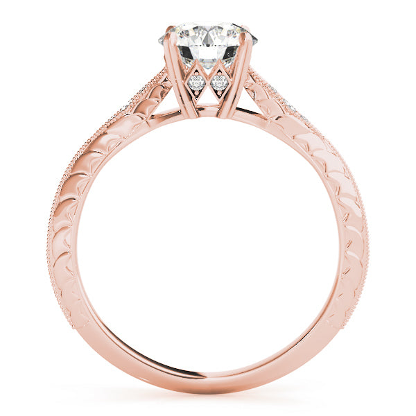 18K Rose Gold Vintage Diamond Engagement Ring 0.5 CT