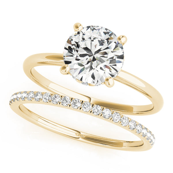 14K Yellow Gold 1 CT Diamond Engagement Ring