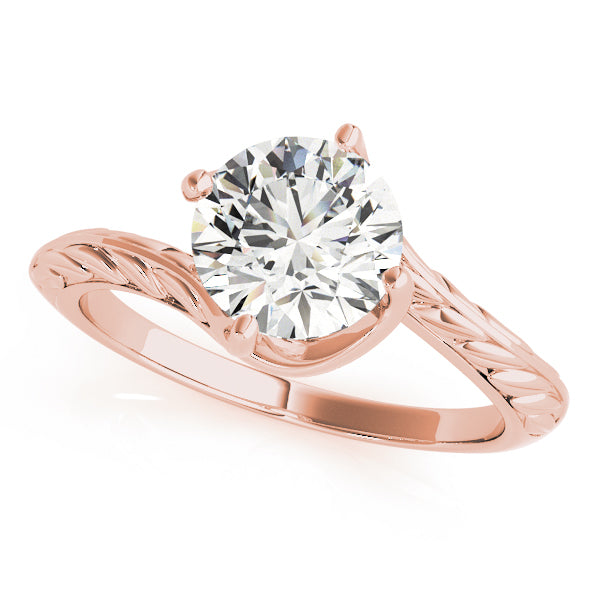 18K Rose Gold 1ct Round Diamond Solitaire Ring