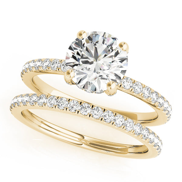 18K Yellow Gold 1 ct Diamond Halo Engagement Ring