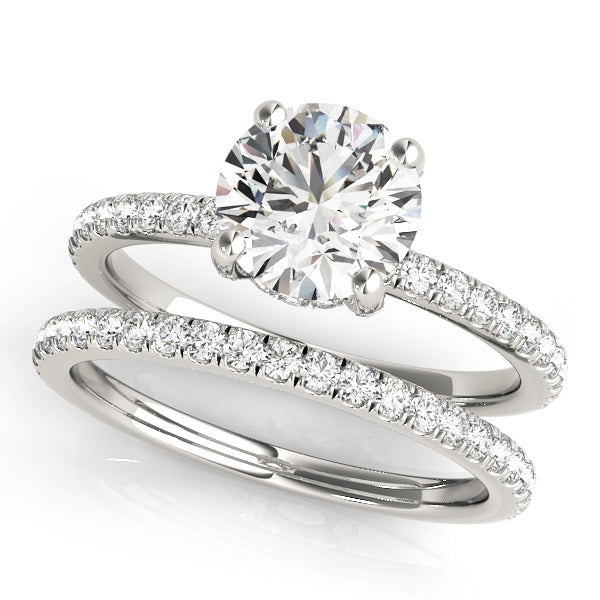 Platinum 1.25 ctw Round Diamond Halo Engagement Ring