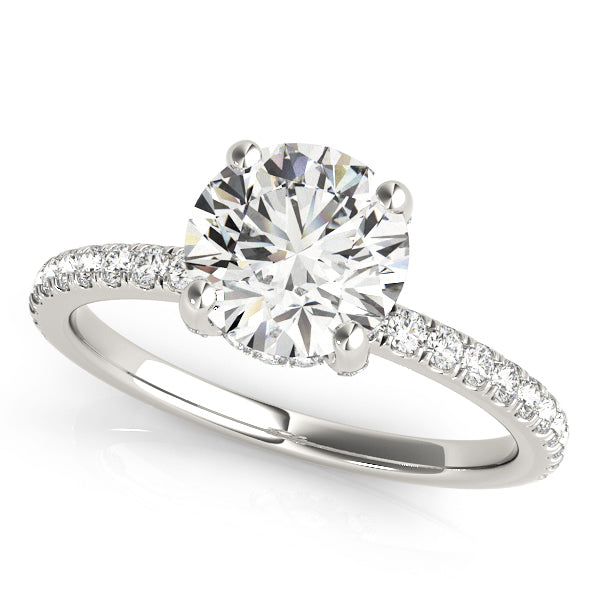 Platinum 1.25 ctw Round Diamond Halo Engagement Ring