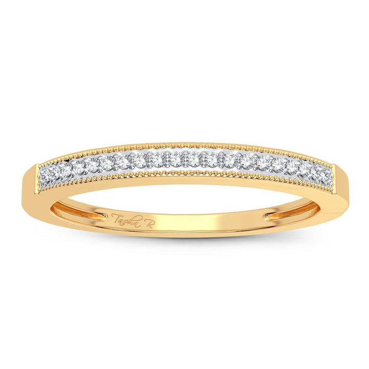 10K Yellow Gold 0.05CT Lab Diamond Womens Fashion Band Ring