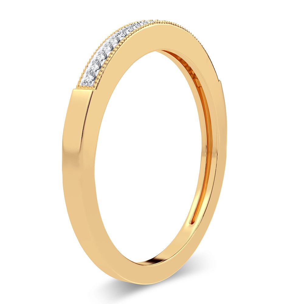 10K Yellow Gold 0.05CT Lab Diamond Womens Fashion Band Ring
