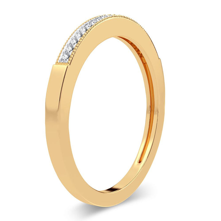 10K Yellow Gold 0.05CT Lab Diamond Womens Fashion Band Ring