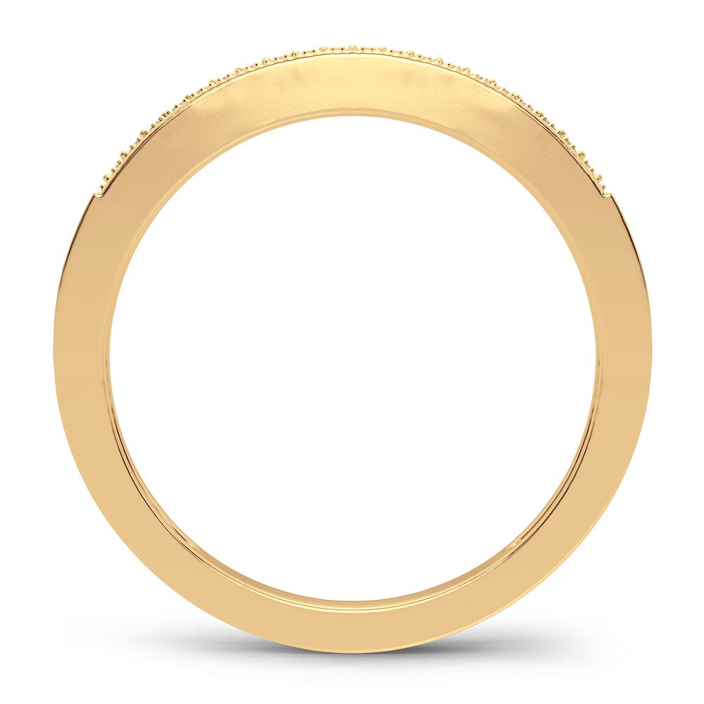 10K Yellow Gold 0.05CT Lab Diamond Womens Fashion Band Ring