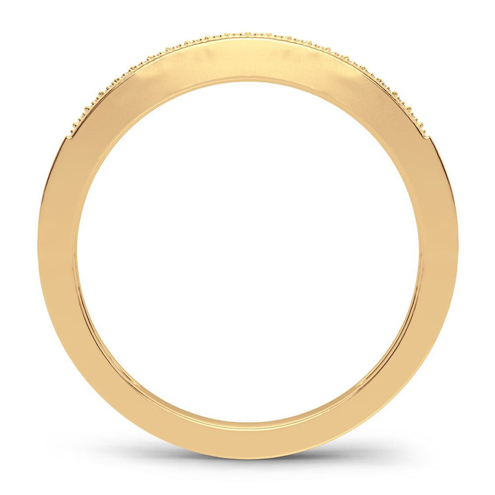 10K Yellow Gold 0.05CT Lab Diamond Womens Fashion Band Ring