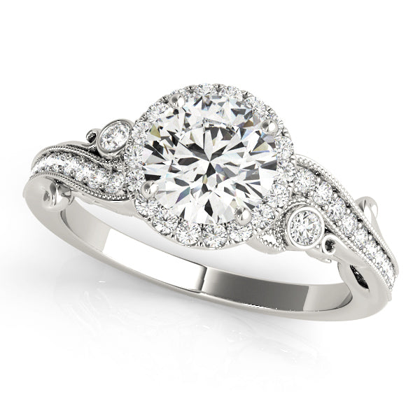 18K White Gold 1.33ctw Round Diamond Engagement Ring