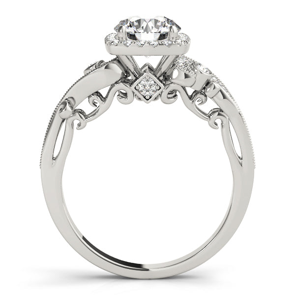 14K White Gold 1.33ctw Diamond Halo Engagement Ring