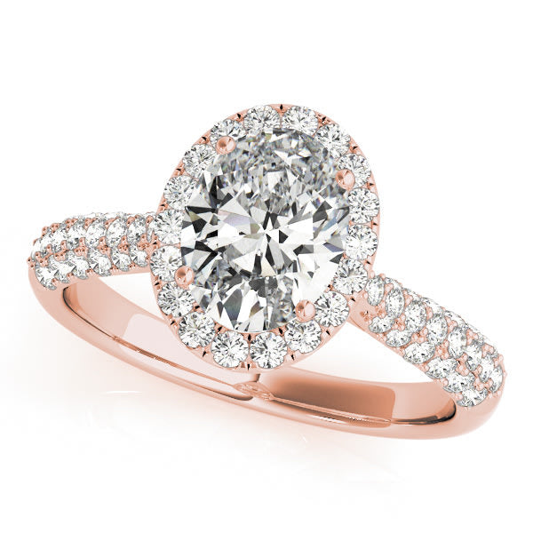 14K Rose Gold 1/2 ct tw Halo Diamond Engagement Ring