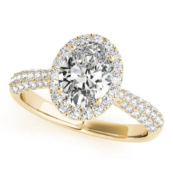 18K Yellow Gold 1/2 ct tw Halo Diamond Engagement Ring