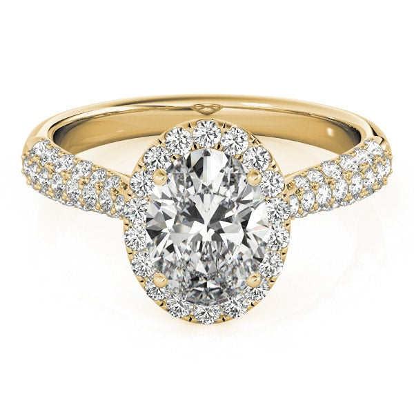 18K Yellow Gold 1/2 ct tw Halo Diamond Engagement Ring