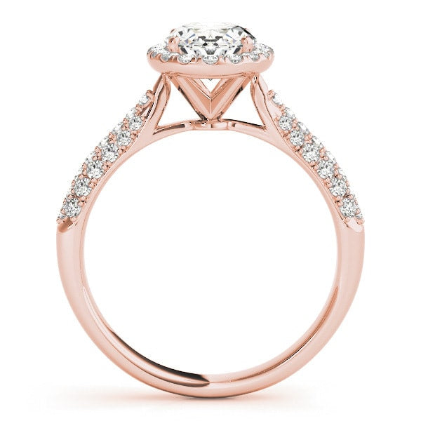 18K Rose Gold 1/2 ct tw Halo Diamond Engagement Ring