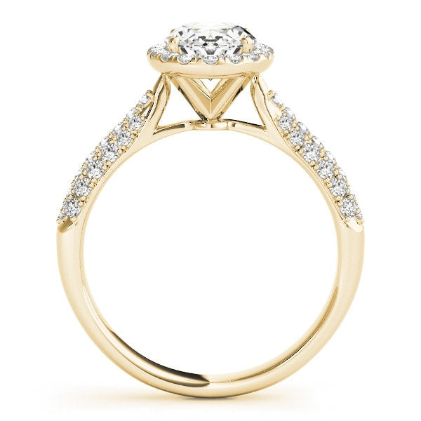 18K Yellow Gold 1/2 ct tw Halo Diamond Engagement Ring