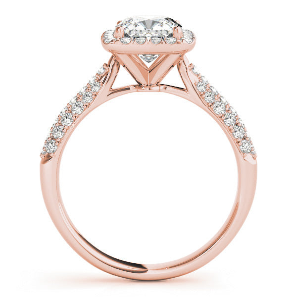 14K Rose Gold 1.33ctw Diamond Halo Engagement Ring