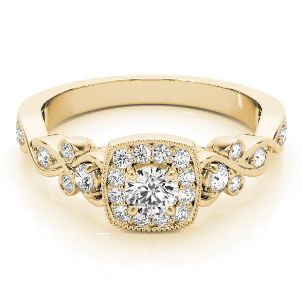 18K Yellow Gold 1.5 ctw Round Diamond Halo Ring